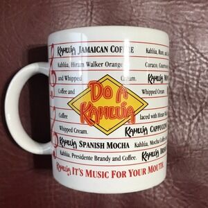 Kahlua Coffee Mug "Do A Kahlua" It's Music For Your Mouth White Cup Mix In Drink